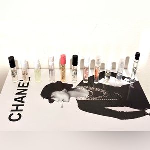 Lot of 11 perfume travel size samples: Chanel, Gucci, Coach, Carolina Herrera…